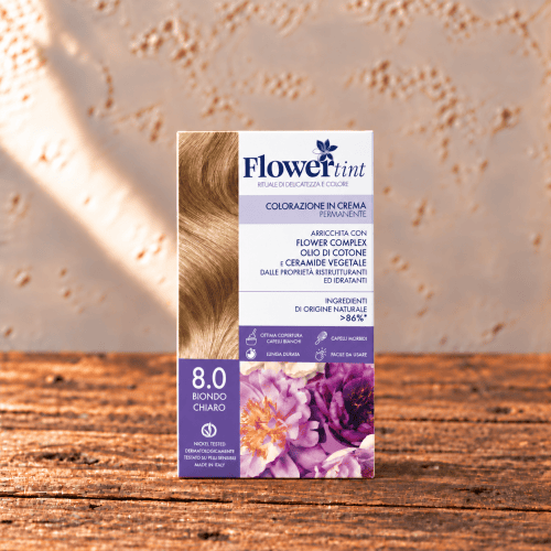COLORAZIONE CAPELLI BIONDO CHIARO 8.0 - FLOWERTINT