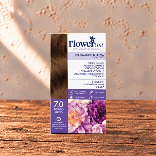 COLORAZIONE CAPELLI BIONDO MEDIO 7.0 - FLOWERTINT