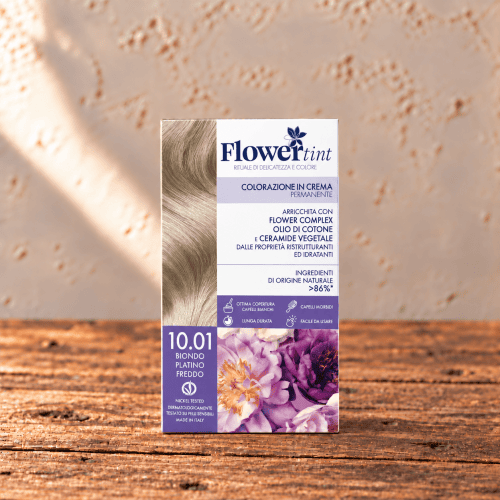 COLORAZIONE CAPELLI BIONDO PLATINO FREDDO 10.01 - FLOWERTINT