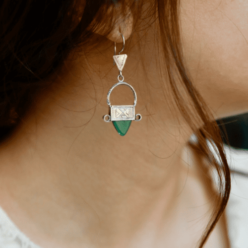 ORECCHINI INGHEL VERDI IN ARGENTO