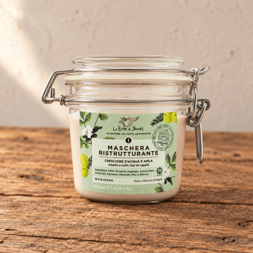 MASCHERA CAPELLI RISTRUTTURANTE CRESCIONE D'ACQUA E AMLA BIO 125ML - LE ERBE DI JANAS