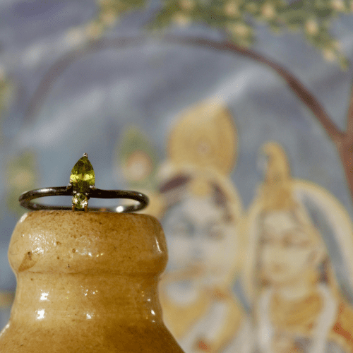 ANELLO GOCCIA DI PERIDOTO - JAIPUR